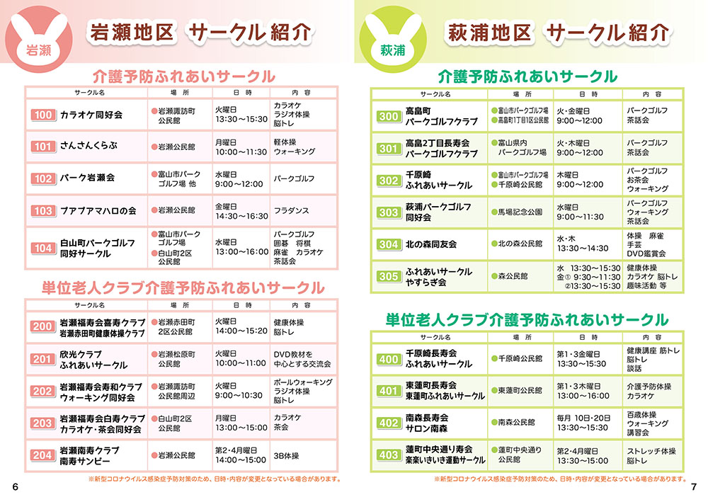 岩瀬・萩浦 地域統包括支援センター 様